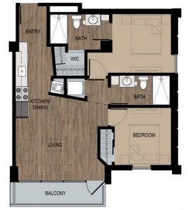 2 Bed / 2 Bath / 875 sq ft / Availability: Not Available / Deposit: $400