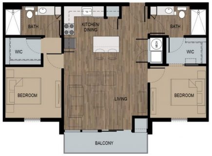 2 Bed / 2 Bath / 950 sq ft / Availability: Not Available / Deposit: $400